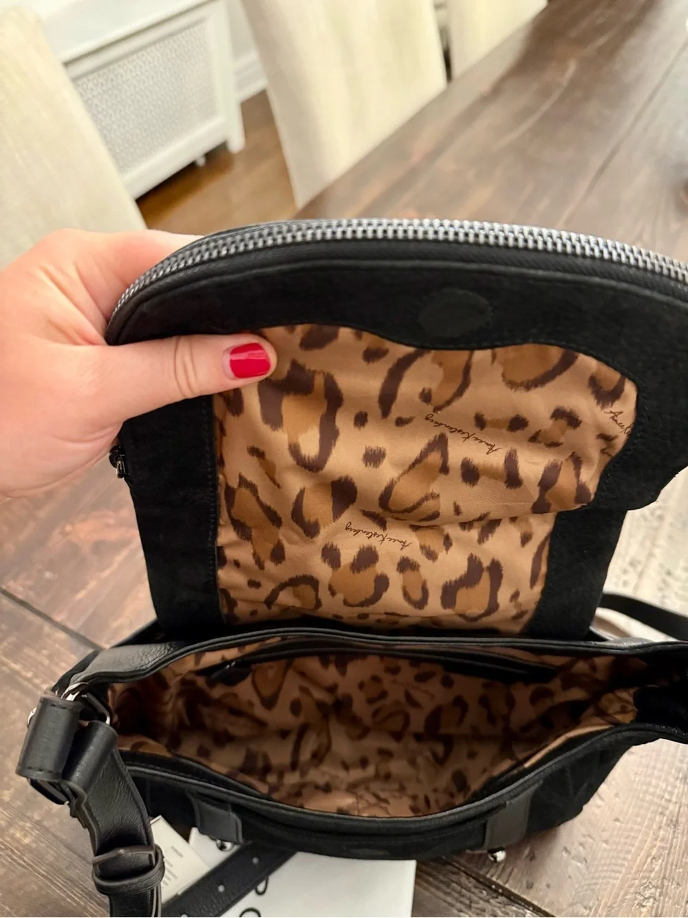 Aimee Kestenberg Side Kick Black Leather Crossbody Bag NWT